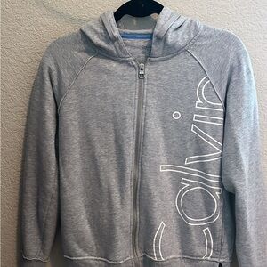 Calvin Klein women’s Light Gray Zip-Up Hoodie